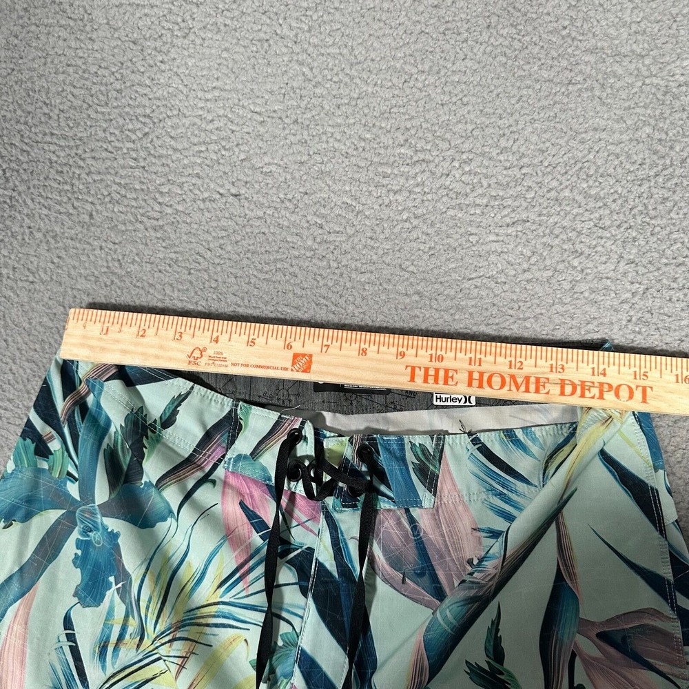 Hurley Board Shorts Mens 30 Blue Green Floral Phantom‎ JJF Swim Surf 9" Inseam - Picture 5 of 9